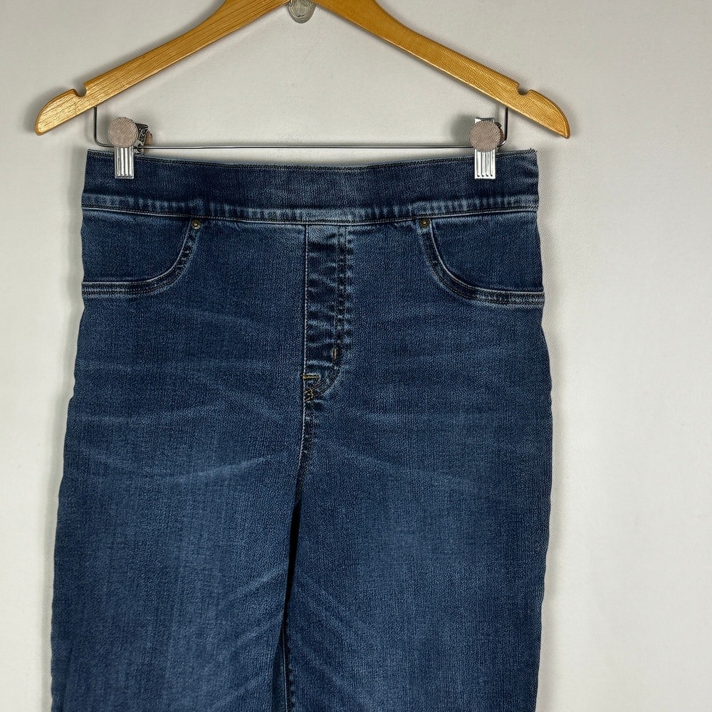 SPANX Dip Dye Denim Jeans Womens Size Large Pull On Blue Crop 20231R NEW Minimal - Picture 7 of 15